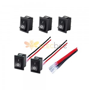 Round 20MM ON-OFF Rocker Switch with Wire and Terminals - Square KCD1 with Wire