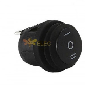 Round 3-Pin Waterproof Toggle Switch for Automotive and Marine Use - Black