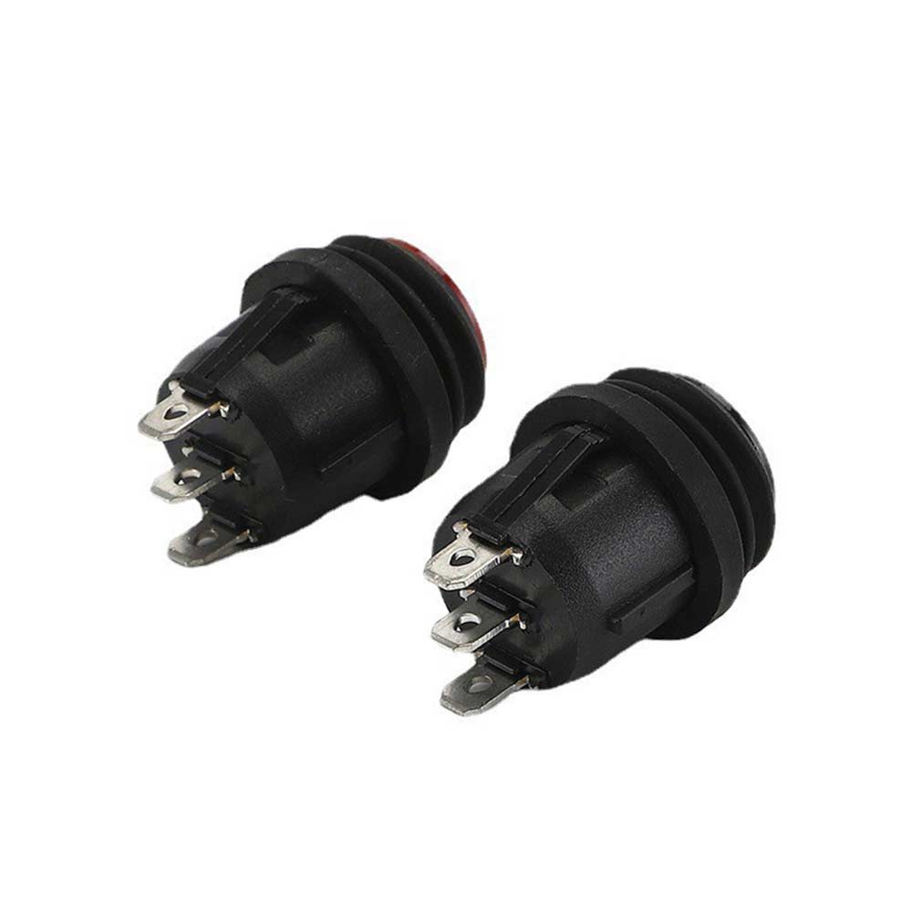 Round 3-Pin Waterproof Toggle Switch for Automotive and Marine Use - Black