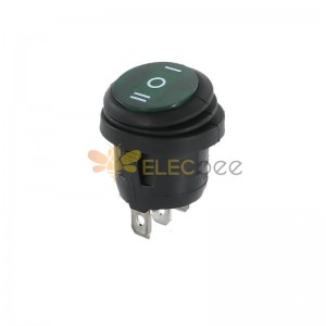 Round 3-Pin Waterproof Toggle Switch for Automotive and Marine Use - Green