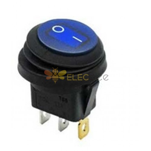 Round Blue LED 12V Waterproof Switch - 2 Modes for Auto and Motorcycle Mods