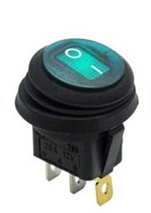 Round Green LED 12V Waterproof Switch - 2 Modes for Auto and Motorcycle Mods