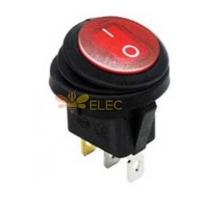 Round Red LED 12V Waterproof Switch - 2 Modes for Auto and Motorcycle Mods