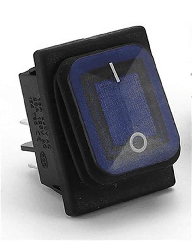 Interruptor De Balancim Duplo LED Impermeável De Aço Inoxidável De 4 Pinos 30A / 35A - Azul