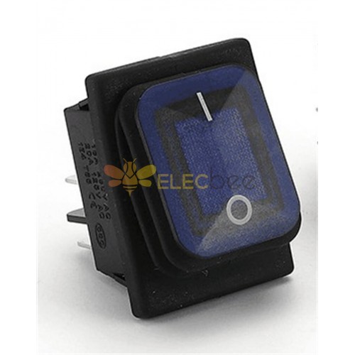 Stainless Steel 4-Pin 30A/35A Waterproof Dual LED Rocker Switch - Blue