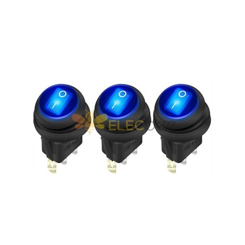 Interruptor de palanca LED azul resistente al agua - 12V20A, cable de 20 cm incluido, viene con carcasa