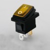 Yellow 3-Pin Lighted KCD1 Waterproof Boat Rocker Switch - 15x21mm, 2-Gear