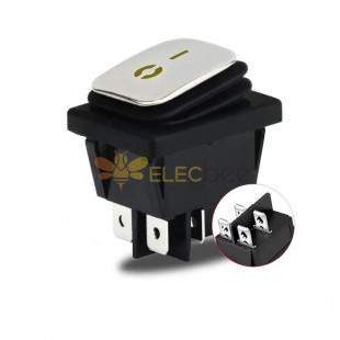 Yellow LED KCD4 Marine Rocker Switch 30A Stainless Steel