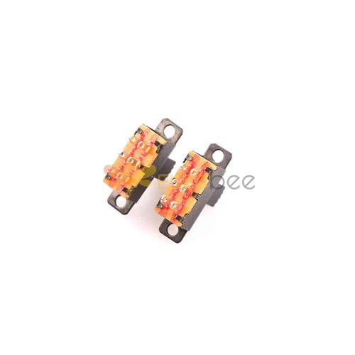 10PCS Slide Switch - Black Shell Double-Pole Double-Position SS-2P2T SS22F32 Audio Switch, Small-Sized Component