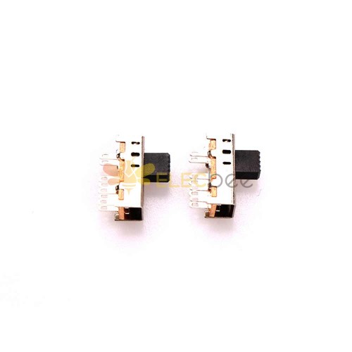 Interruptor deslizante de 10 piezas - Mini interruptor deslizante y de palanca SS-2P3T SS23E08-17 con orificio de luz para sistemas de audio