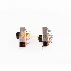 Interruptor deslizante - Mini interruptor deslizante y de palanca de dos engranajes SS-2P2T SS22K28 con orificio de luz para dispositivos de audio 10PCS