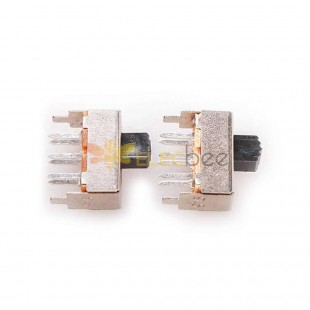 Interruptor deslizante de 10 piezas: interruptor de SS-2P2T deslizante y de palanca de seis patas vertical de doble fila