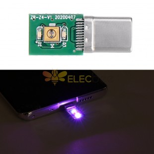 10Pcs 5V Tipo-C Porta Lampada di disinfezione a raggi ultravioletti Modulo LED di disinfezione UVC rapida portatile per telefono