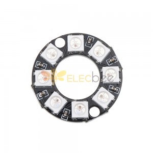 10 pièces 8 bits WS2812 5050 RGB LED carte de développement d'anneau de lumière RVB intelligente polychrome