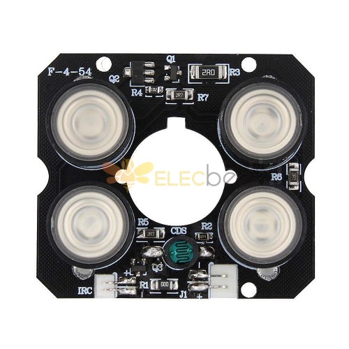10 Stück IR-LED-Platine für CCTV-Kamera 4 * IR-LED-Punkt-Infrarotlichtplatine Nachtsicht 850nm DC12V