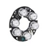 3 peças placa de luz infravermelha IR LED para câmera CCTV visão noturna 30-40M 6 * LED branco 2,5 W DC12V