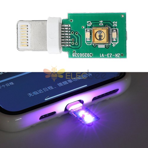 5Pcs 3.3V Lightning 端口紫外线消毒灯板便携式快速 UVC 消毒 LED 模块用于手机