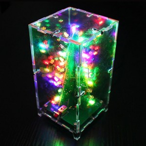 Geekcreit® Ensamblado Árbol de Navidad 3D Módulo de flash LED Luz Dispositivo creativo con cubierta transparente
