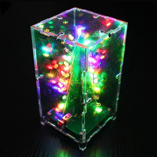 Geekcreit® Собранная рождественская елка 3D Светодиодный модуль вспышки Креативное устройство с прозрачной крышкой