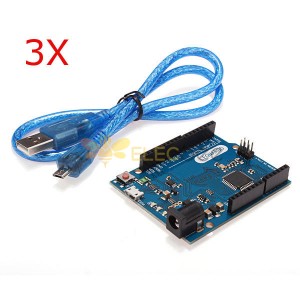 3Pcs R3 ATmega32U4 Development Board With USB Cable