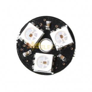 -Placa de desarrollo inteligente circular de luz LED de unidad a todo color RGB LED de 3 bits WS2812