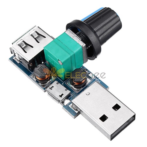 USB Fan Speed Controller DC 4-12V Reducing Noise Multi-stall Adjustment Governor 