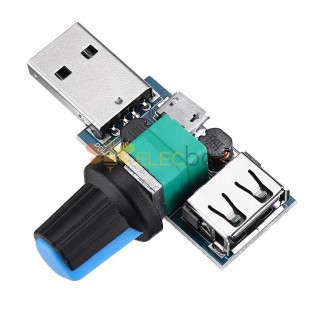 5Pcs USB风扇转速控制器模块降噪多档调节调速器DC 4-12V