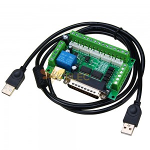 Geekcreit® Carte d'interface CNC 5 axes pour pilote de moteur pas à pas Mach3 avec câble USB