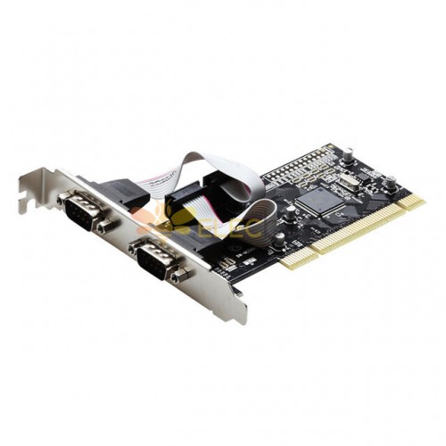 PCI to 2 Dual COM RS232 Serial I / O Port Riser Card PCI to 2 RS232 بطاقة التوسيع ثنائية المنفذ التسلسلي دعم الراسمة