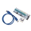 USB3.0 PCI-E 1x a 16 x SATA + 4P + 6P Extender Riser Card Adapter Power Cable Miner