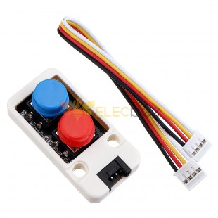 10pcs Mini Dual Push Button Switch Unit with GROVE Port Cable Connector Compatible with FIRE /M5GO ESP32 Micro