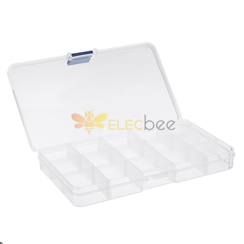  5pcs 15 Grids Bead Case Storage Organizer Small Plastic  Jewelry Organizer Box