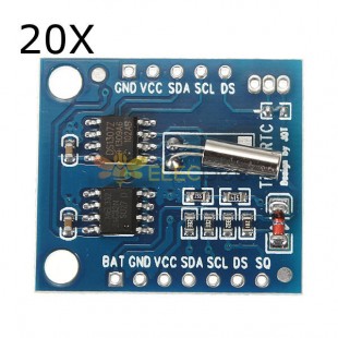 20 件 I2C RTC DS1307 AT24C32 實時時鐘模塊，用於 AVR ARM PIC SMD