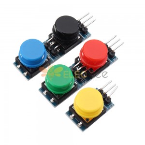 25 Stück 12 x 12 mm Schlüsselschaltermodul Touch Tact Switch Push Button Non-Locking mit Kappe Rot/Schwarz/Gelb/Grün/Blau