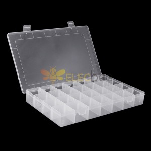 28格可調電子元件項目收納分類盒珠子收納盒首飾盒塑料收納盒