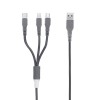 3 In 1 USB Charger Cable Micro USB Type C Cable 2.4A Fast Charging Cable Charger Cord