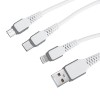 3 合 1 USB 充电器线 Micro USB C 型线 2.4A 快速充电线 充电器线 Gray