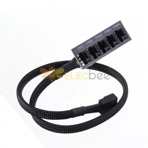 5Pin Computer CPU PWM Fan Hub Extension Cable 5-pin Motherboard Pair Wiring Fan Concentrator