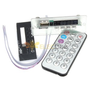 Placa decodificadora de áudio MP3 5V 12V digital com rádio TF FM USB