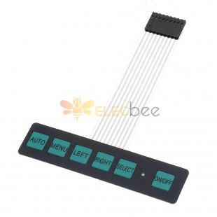5pcs Display Membrane Switch Matrix Keyboard Button Control Panel 6 Button with Light