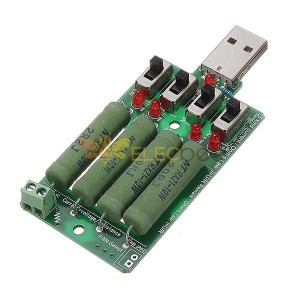 5pcs 10W 4 Switch USB Aging Discharge Loader 15 Kinds Current Test Load Power Resistor Support QC2.0 Compatible QC3.0 Test For Power Bank Cellphone Charger USB Power