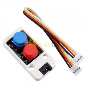 Mini unidad de interruptor de botón dual de 5 piezas con conector de cable de puerto GROVE Compatible con FIRE / M5GO ESP32 Micropython Kit para Arduino - productos que funcionan con placas oficiales Arduino