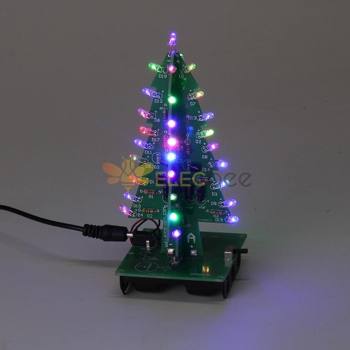 تجميعها شجرة عيد الميلاد RGB LED اللون الخفيفة الإلكترونية 3D الديكور شجرة الأطفال هدية الإصدار العادي