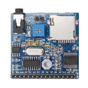 DC 5 V 1 A Sprachwiedergabemodulplatine MP3-Sprachansagen Sprachübertragungsgerät Unterstützung MP3/WAV 16 GB TF-Karte für Arduino - Produkte, die mit offiziellen Arduino-Platinen funktionieren