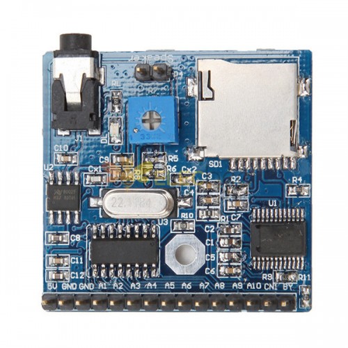 DC 5V 1A Voice Playback Module Board MP3 Voice Prompts Voice Broadcast Device Support MP3/WAV 16GB TF Card for Arduino - products that work with official Arduino boards