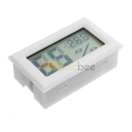 Digital LCD Thermometer Hygrometer Probe Temperature Humidity Gauge (White), Size: 48