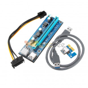 PCI Express PCI-E 1X à 16X Riser Card 6Pin PCIE USB3.0 Câble d'extension SATA pour Miner Mining BTC Adaptateur dédié