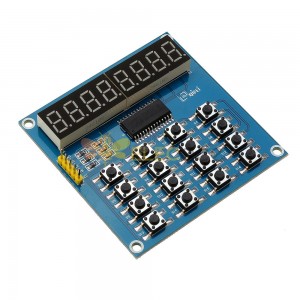 TM1638 3线16键8位键盘按键显示模块数码管板扫描和按键LED