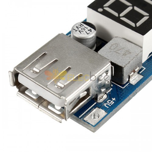 10PCS 2in1 4.5-40V DC To 5V 2A USB Charger DC-DC Step-Down Converter Voltmeter