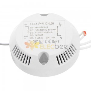5 uds 8-36W Sensor inteligente LED luz de techo y Control de sonido módulo de fuente de alimentación bombilla Panel de luz